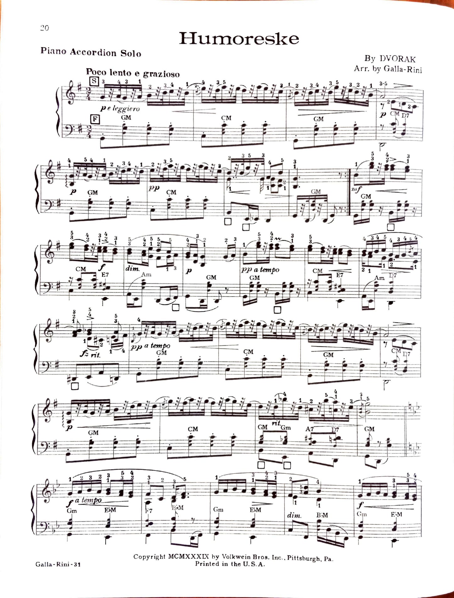 Volkwein's Accordion Recital Album eBook, arranged by Anthony Galla-Rini