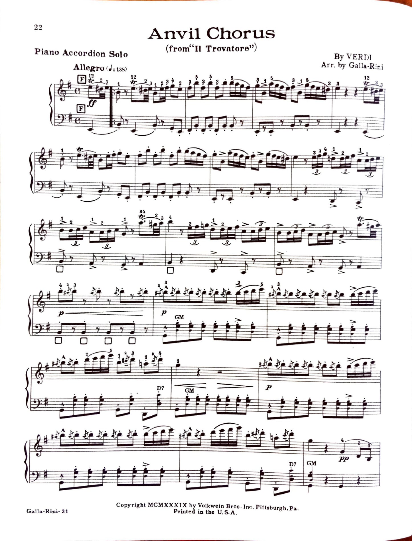 Volkwein's Accordion Recital Album eBook, arranged by Anthony Galla-Rini
