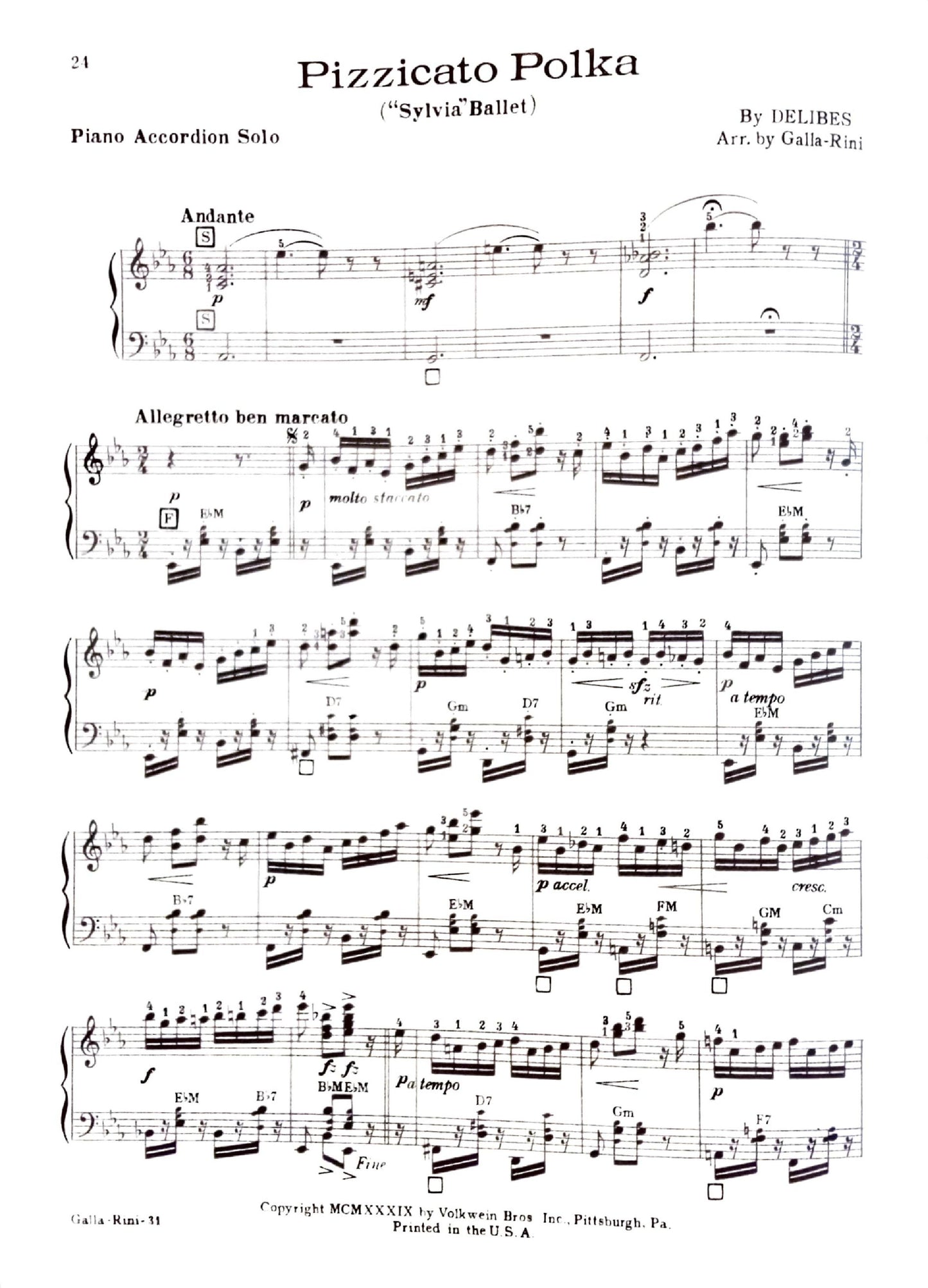 Volkwein's Accordion Recital Album eBook, arranged by Anthony Galla-Rini