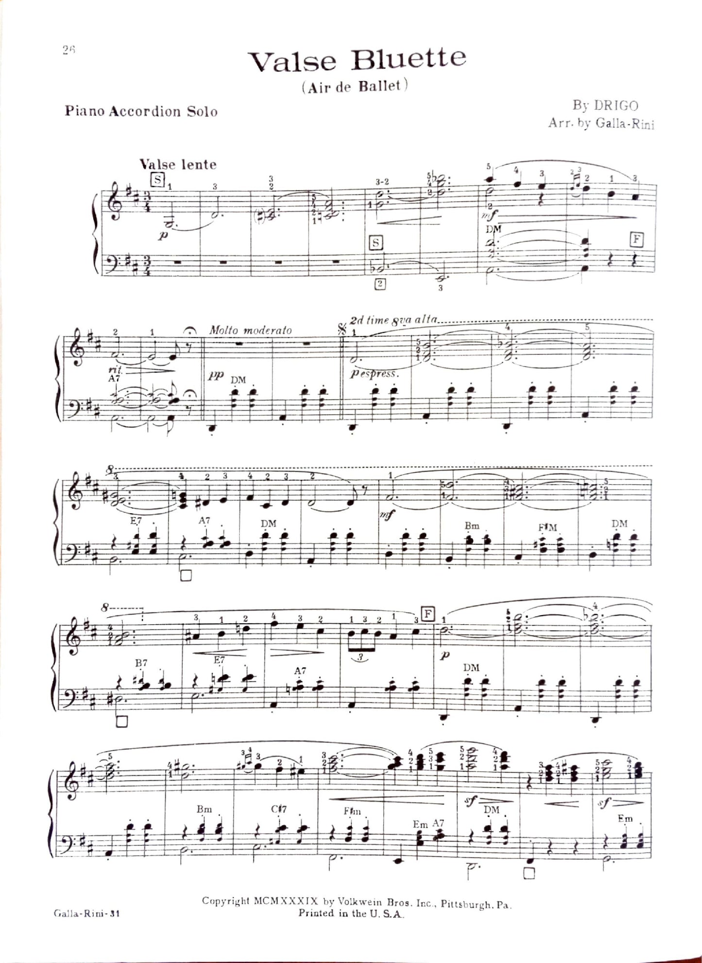 Volkwein's Accordion Recital Album eBook, arranged by Anthony Galla-Rini