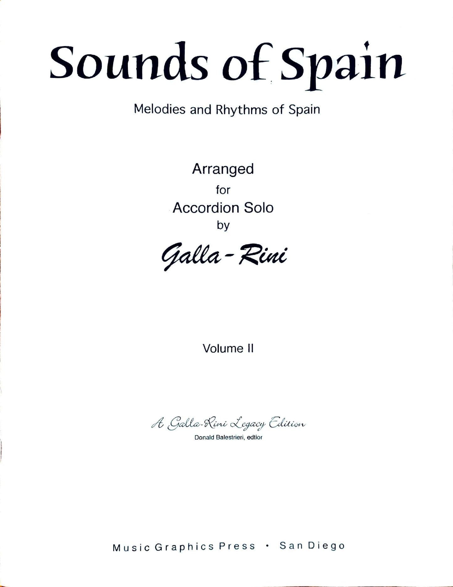 Sounds of Spain Volume 2 eBook, arrangements by Anthony Galla-Rini