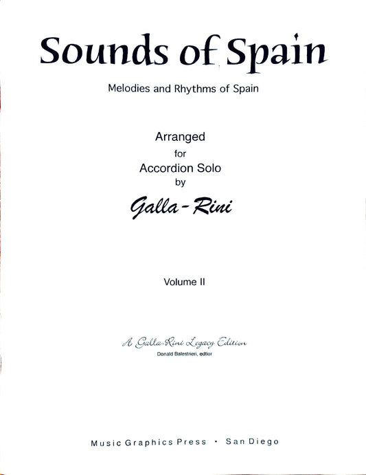 Sounds of Spain Volume 2 eBook, arrangements by Anthony Galla-Rini