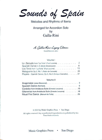 Sounds of Spain Volume 2 eBook, arrangements by Anthony Galla-Rini