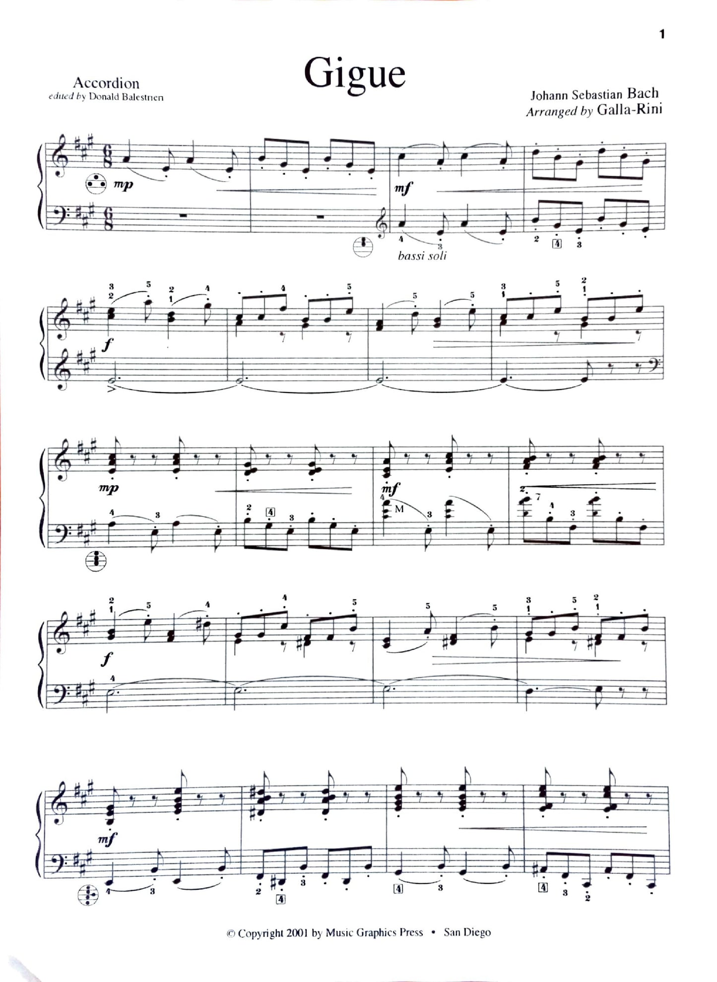 Gigue (J S Bach) (Solo)