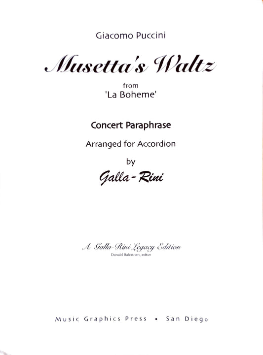 Musetta's Waltz from 'La Boheme' Concert Paraphrase (Solo)
