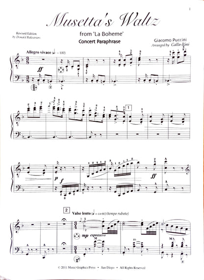 Musetta's Waltz from 'La Boheme' Concert Paraphrase (Solo)