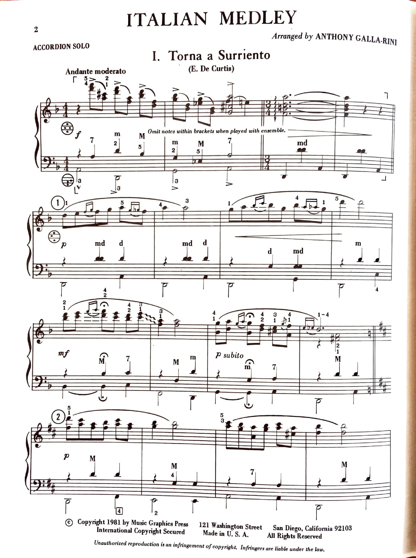 Italian Medley (Solo)