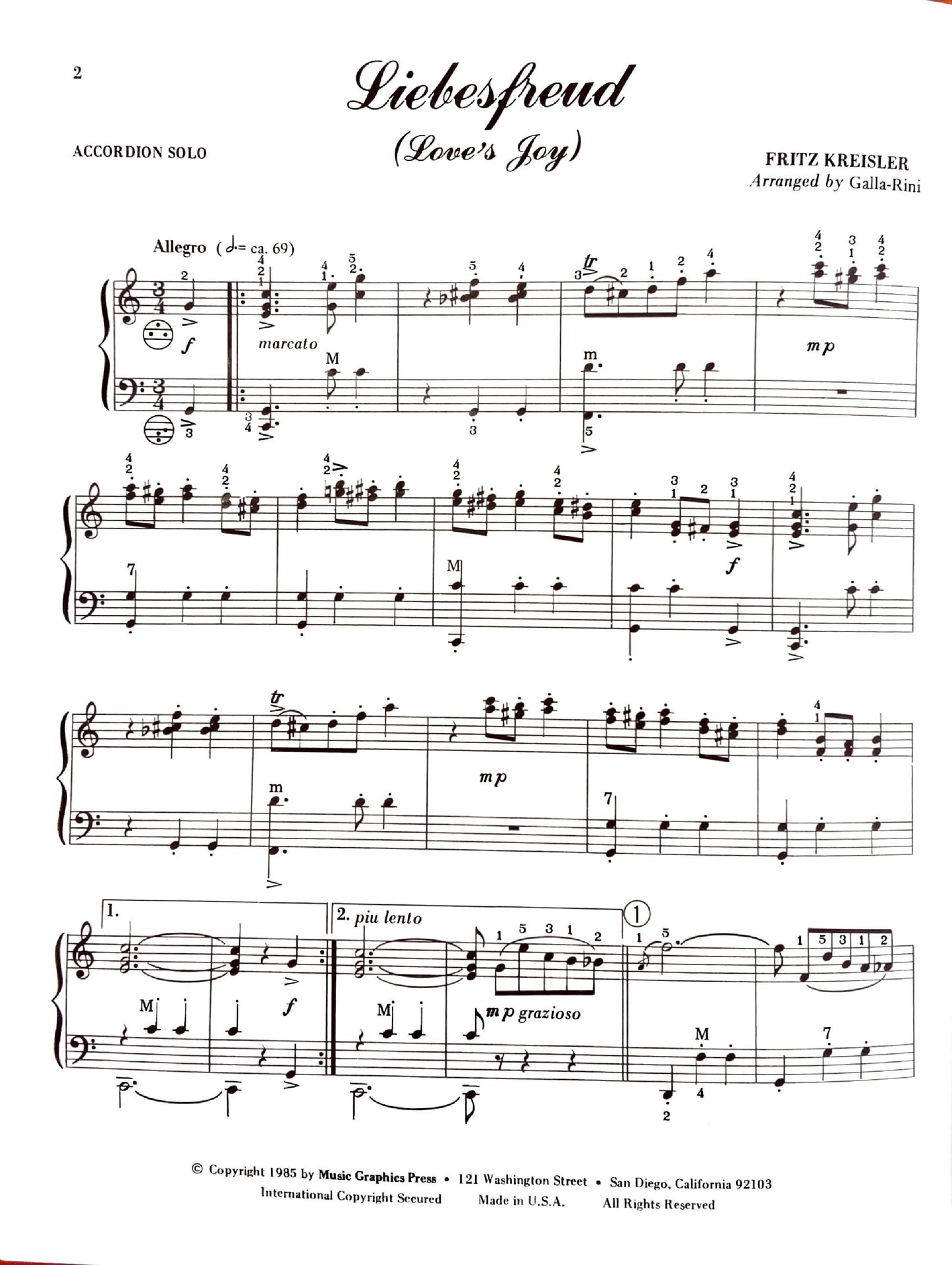Liebesfreud (Love's Joy) (Solo)