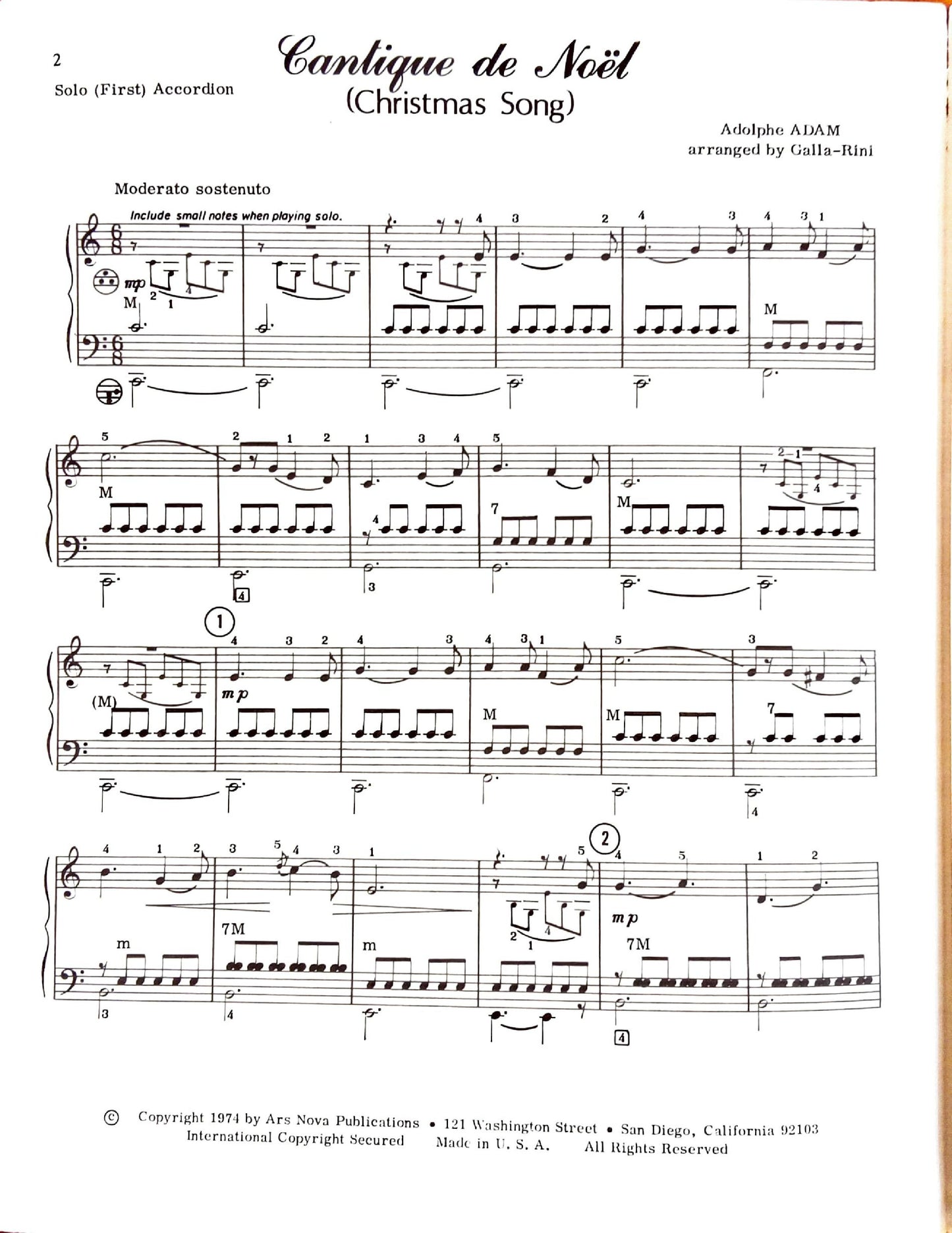 Cantique de Noel (Christmas Song) (Solo)