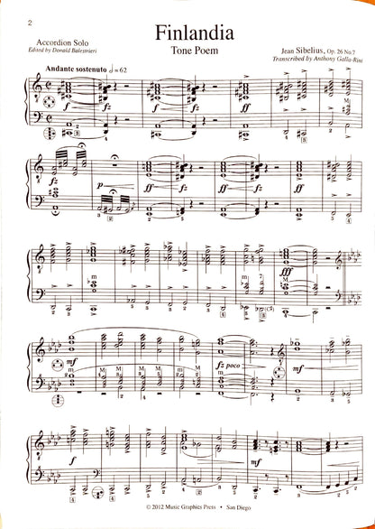 Finlandia Tone Poem Op. 26 No. 7 (Solo)