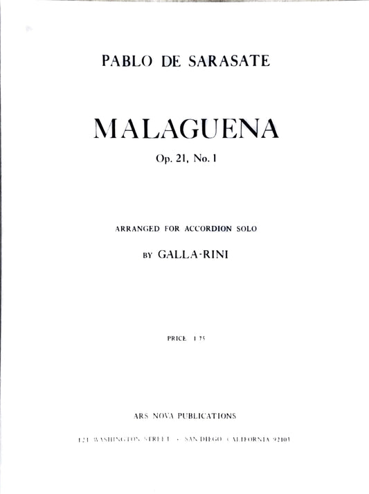 Maleguana Op 21, No. 1 (Sarasate) (Solo)