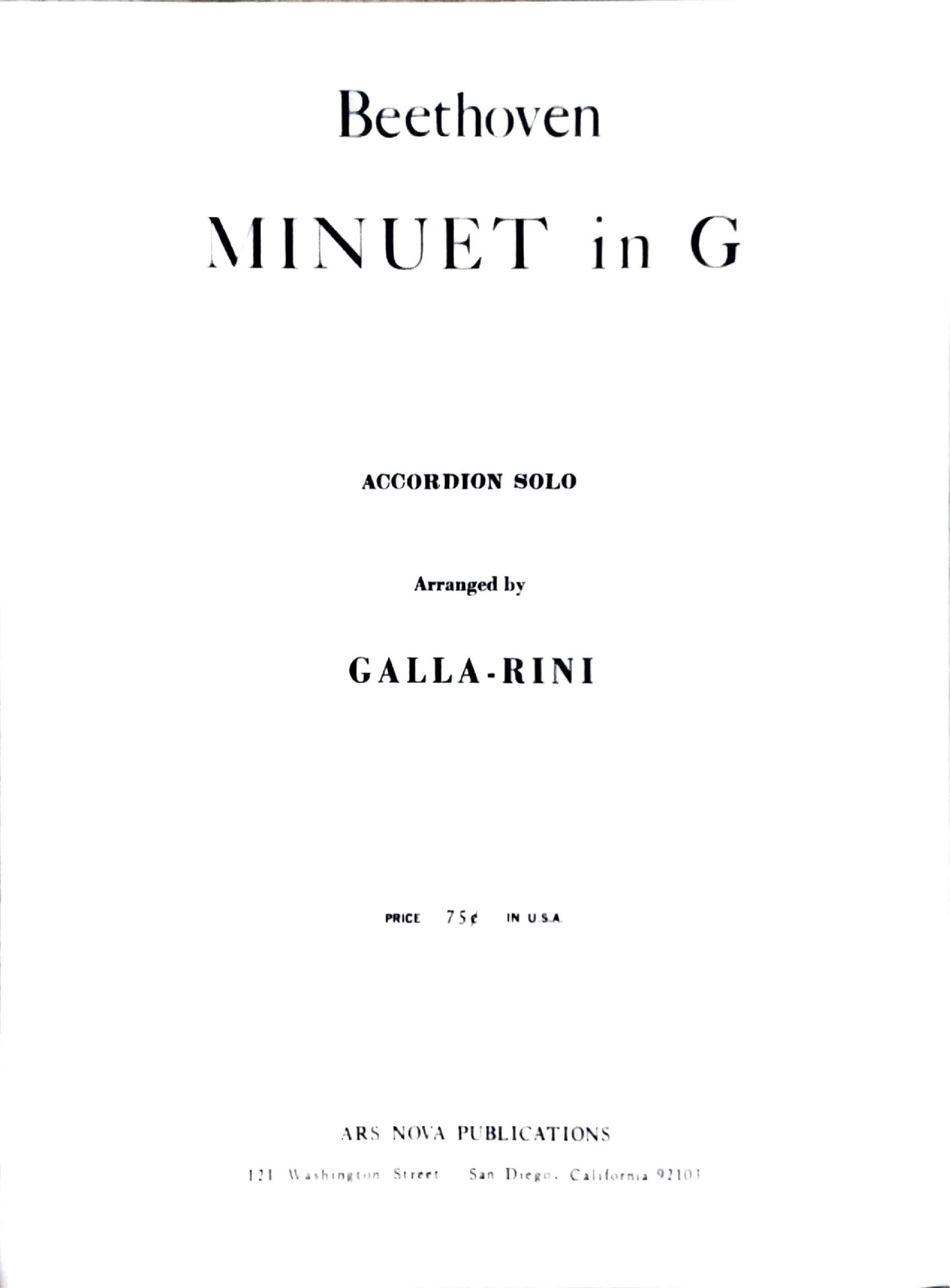 Minuet in G (Beethoven) (Solo)