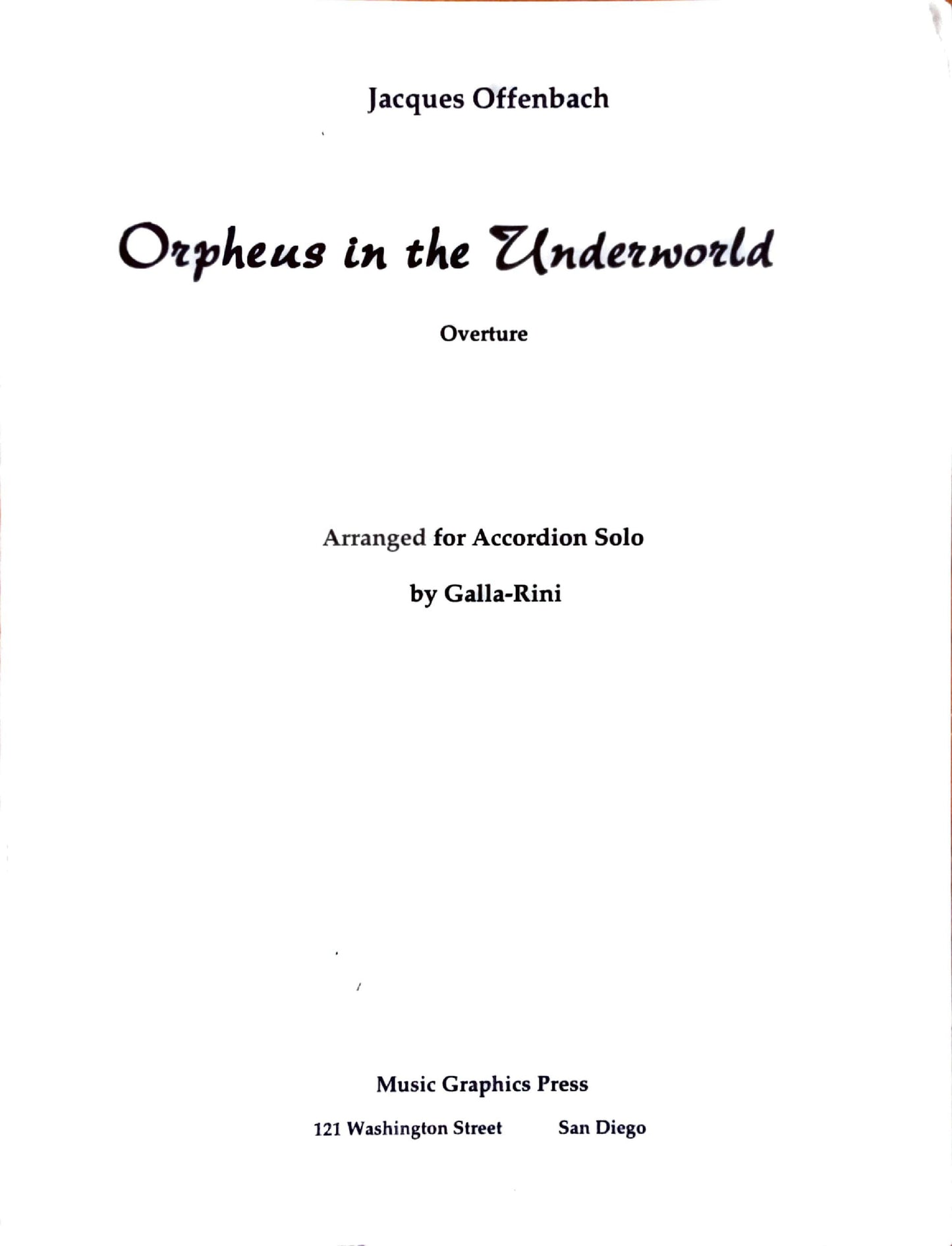 Orpheus in the Underworld
