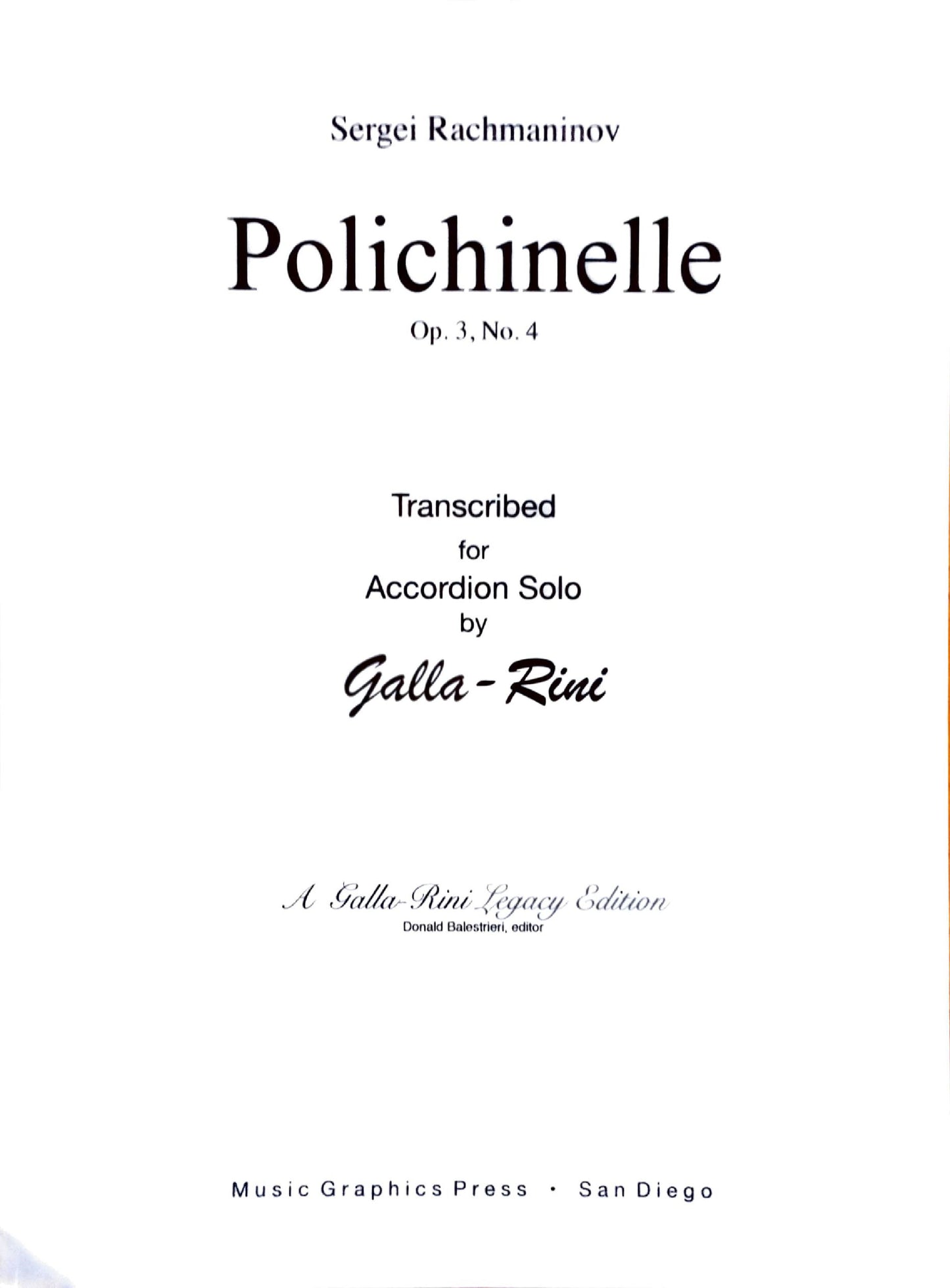 Polichinelle Op. 3, No. 4 (Solo)