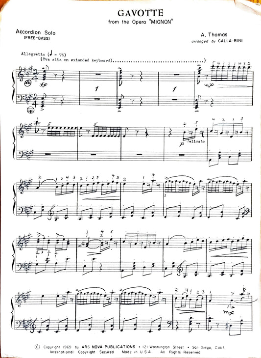 Gavotte from the Opera 'Mignon' (Solo free bass)