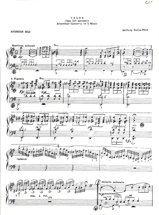 Theme from 1st Movement (Accordion Concerto in G Minor)