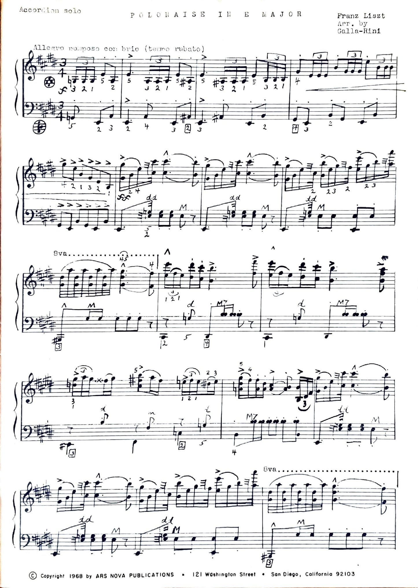 Polonaise in E Major (Liszt) (Solo)