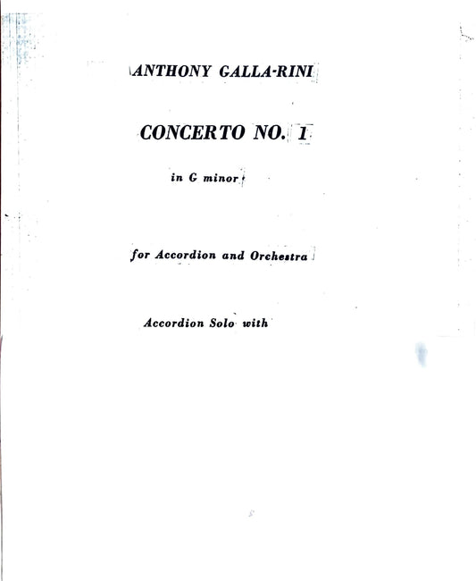 Concerto No. 1 in G Minor (Solo)