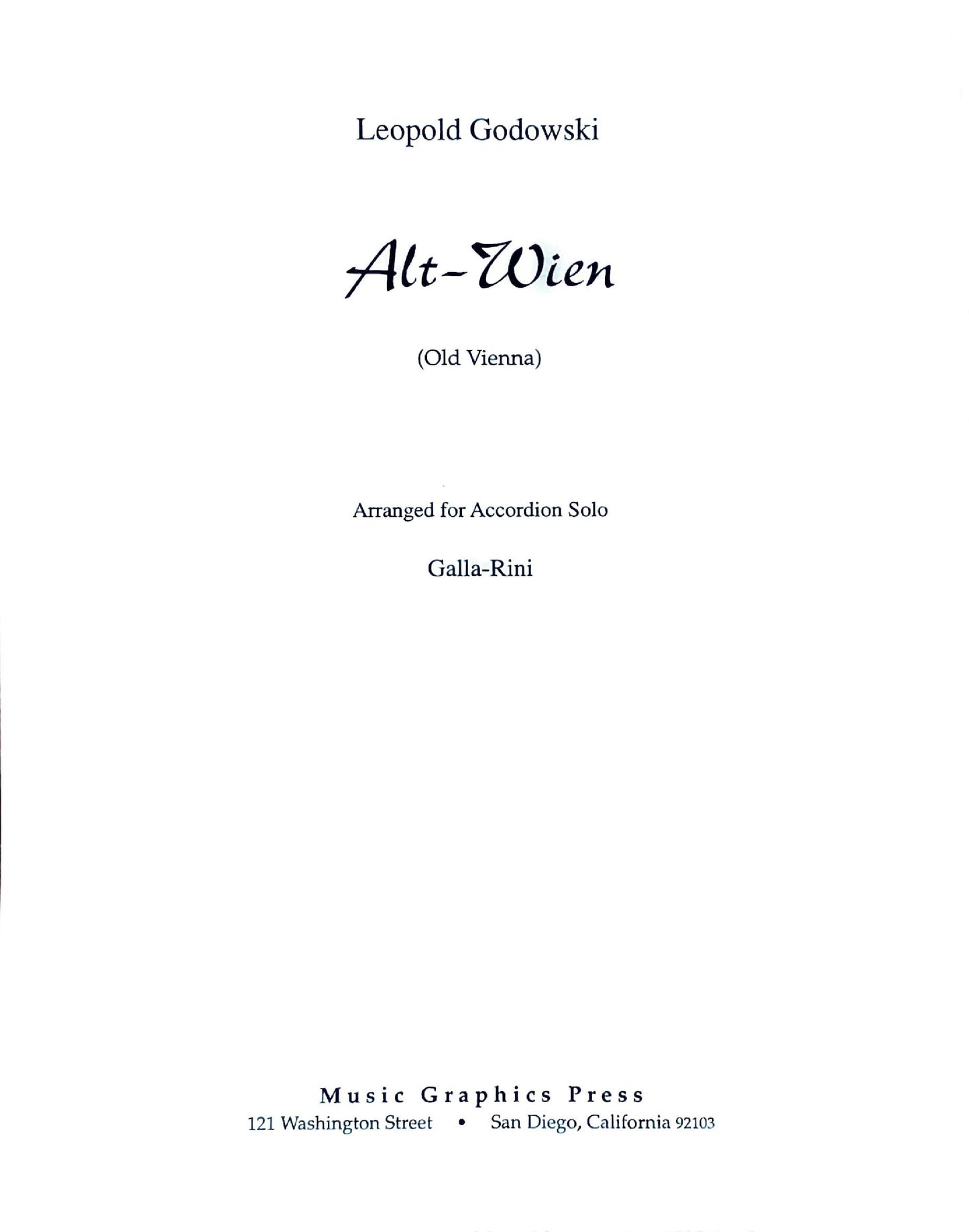 Alt -Wien (Old Vienna) (Solo)