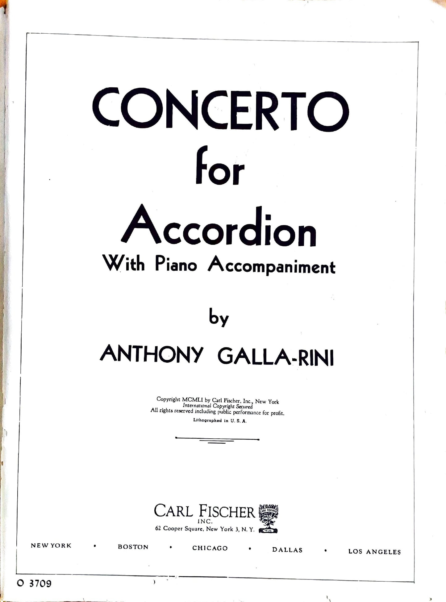Concerto for Accordion with Piano Accompaniment (Solo with Piano)