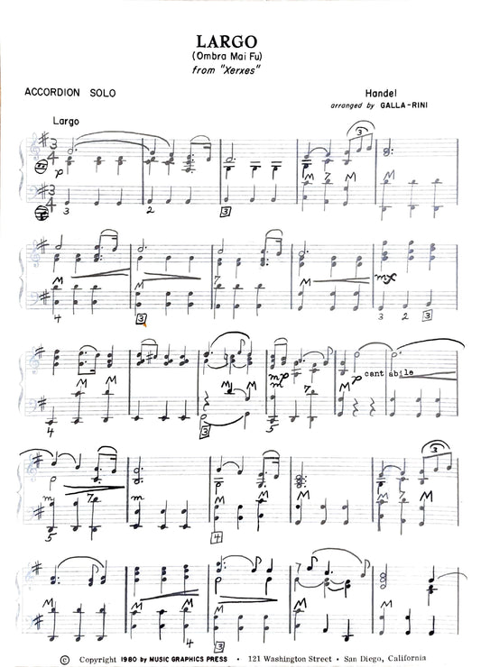 Largo from 'Xerxes' (Ombra Mai Fu) (Solo)