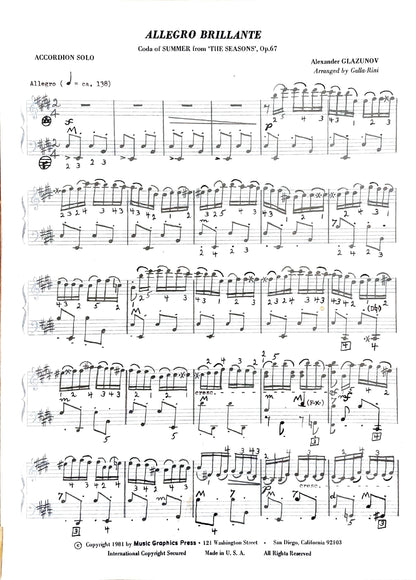 Allegro Brillante – Coda of Summer from the Seasons Op. 67 (Solo)