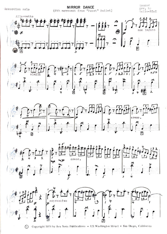 Mirror Dance (Variations du miroir) (6th movement from "Faust" Ballet) (Solo)