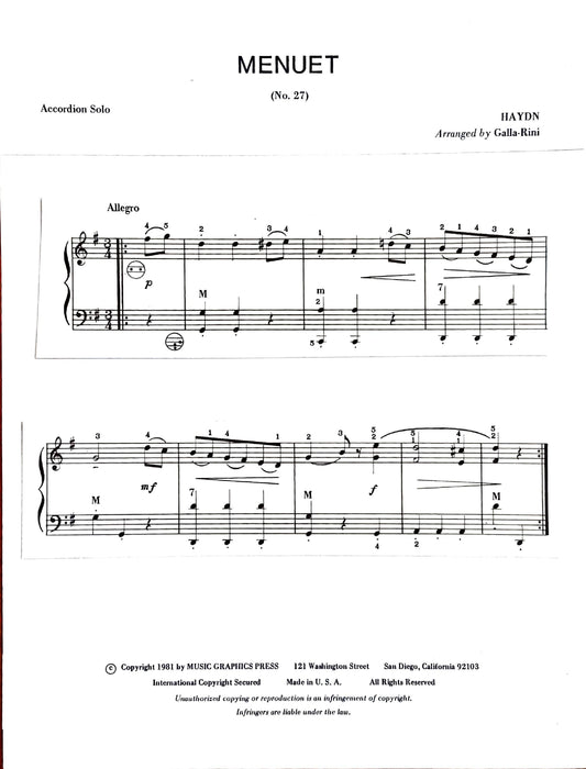 Menuet (No. 27) Haydn (Solo)