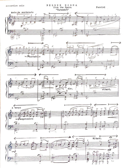 Nessun Dorma from the Opera Turnandot (Solo)