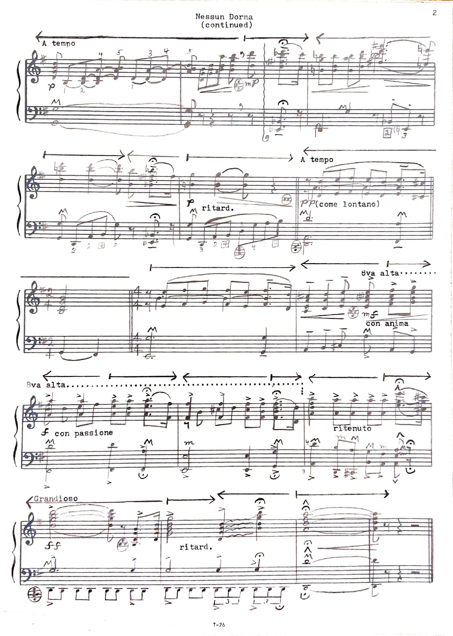 Nessun Dorma from the Opera Turnandot' (Solo)