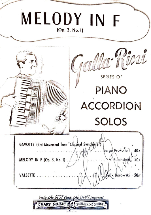 Melody in F, Op. 3, No. 1 (Solo)