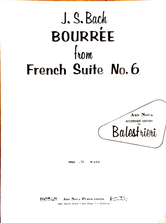 Bourree from French Suite 6 (J S Bach) (Solo)