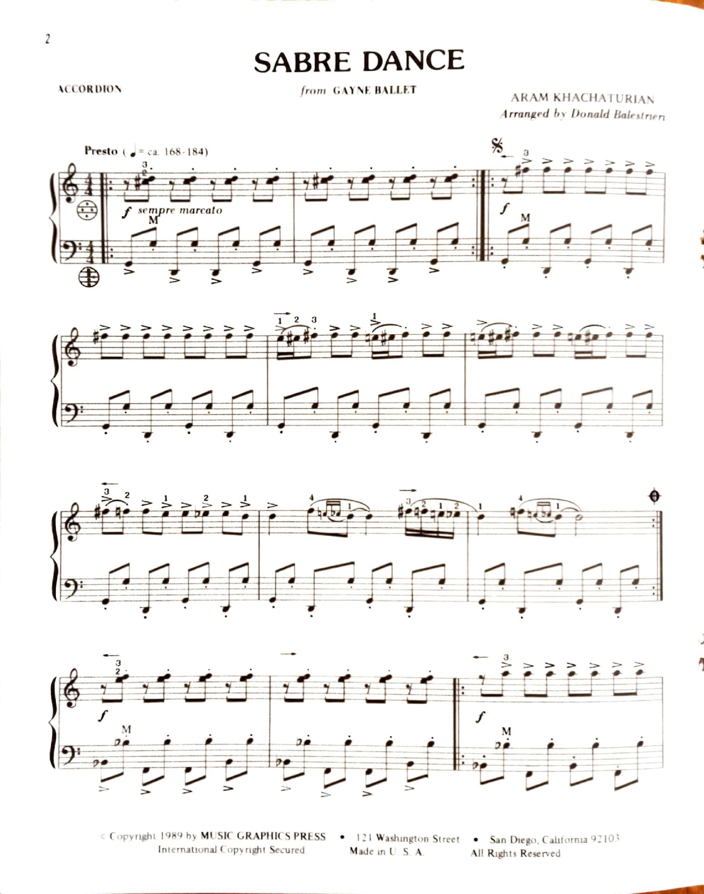 Sabre Dance (Solo)