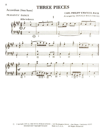 Three Pieces (CPE Bach) (Solo free bass)