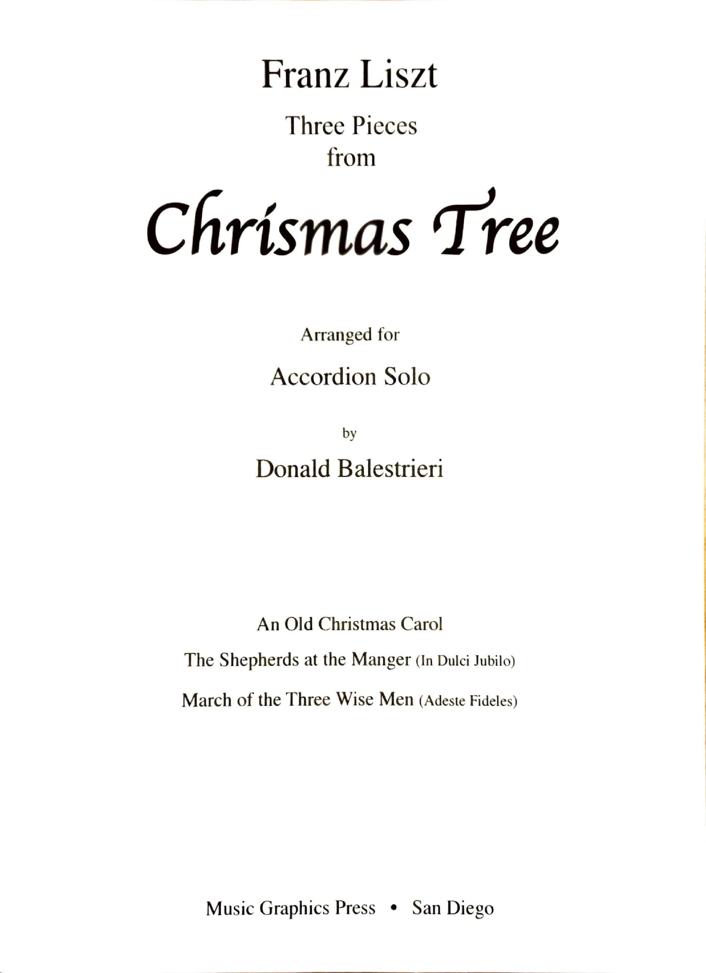 Three Pieces from Christmas Tree (Liszt) (Solo)