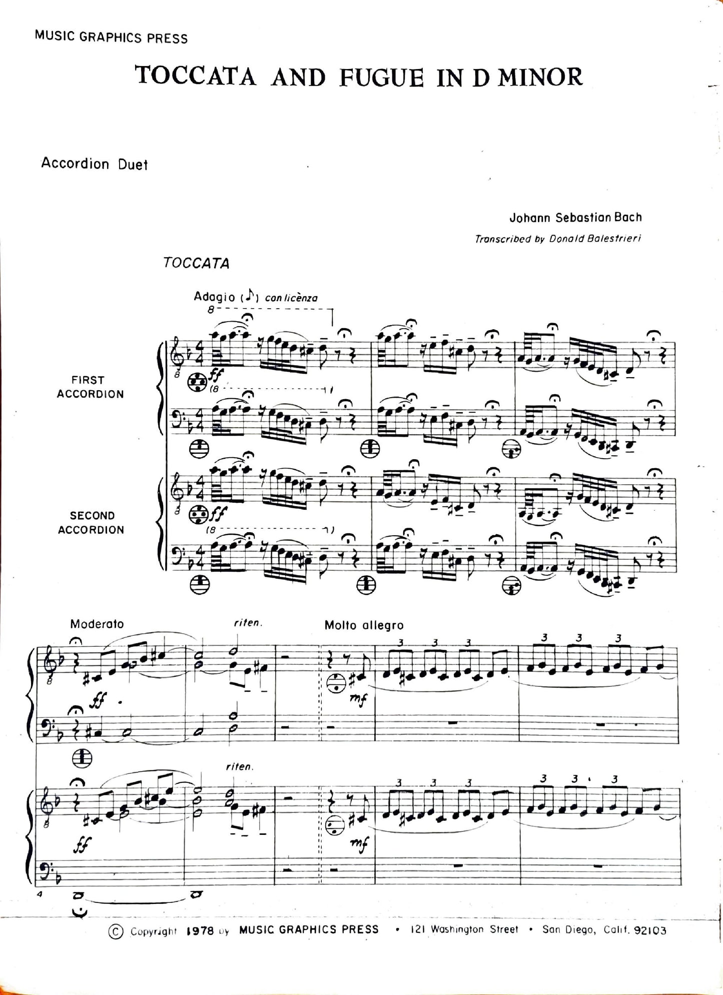 Toccata and Fugue in D Minor (Duet)