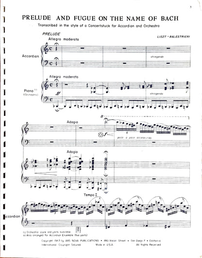 Prelude and Fugue on the Name of Bach (Solo, Piano)