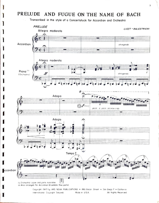 Prelude and Fugue on the Name of Bach (Solo, Piano)