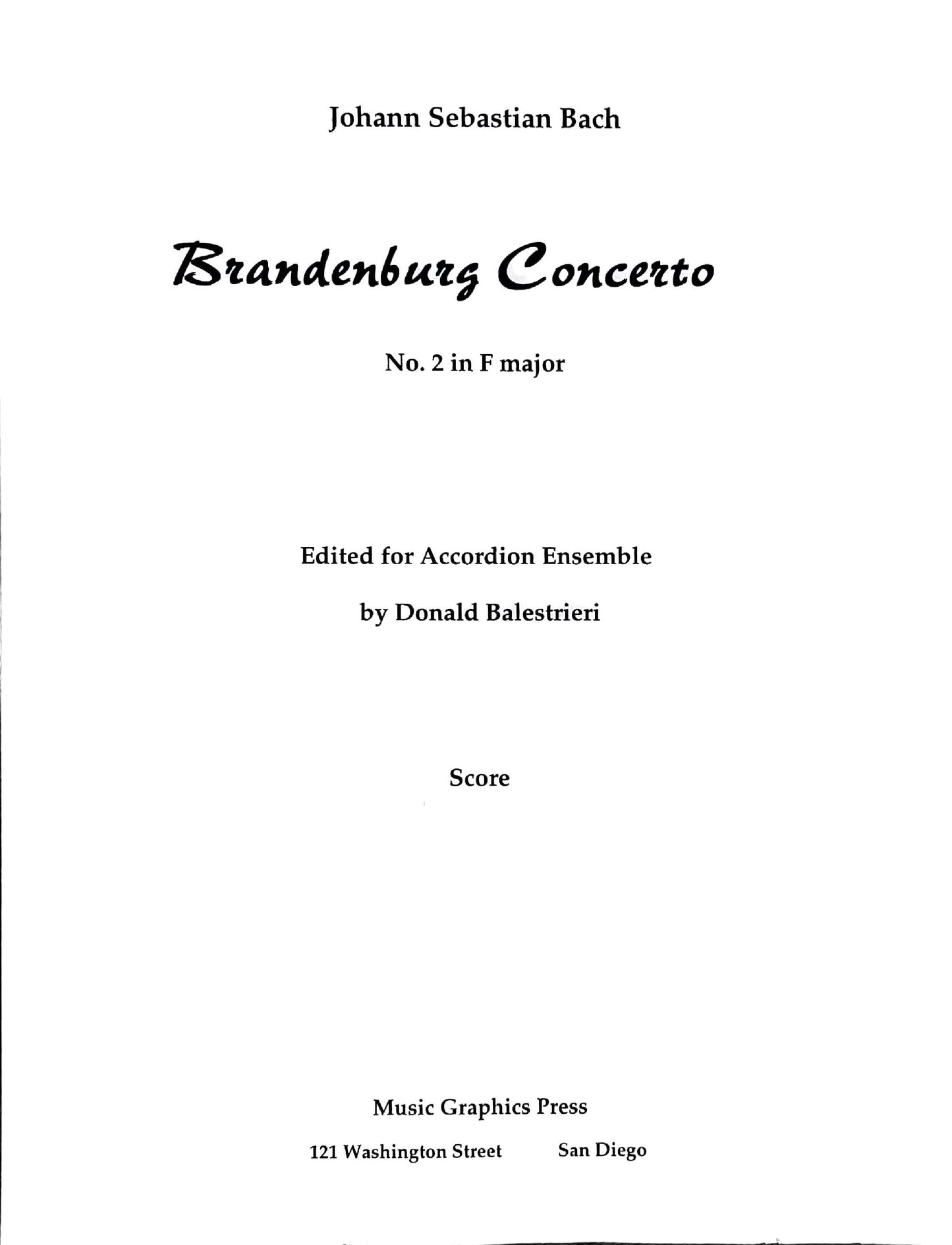 Brandenburg Concerto No. 2 in F Major (J S Bach) (accordion ensemble)