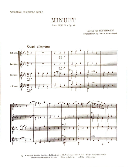 Minuet from Sextet (Beethoven) (acccordion ensemble)