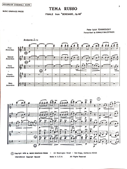 Tema Russo Finale from Serenade, Op. 48 (accordion ensemble)