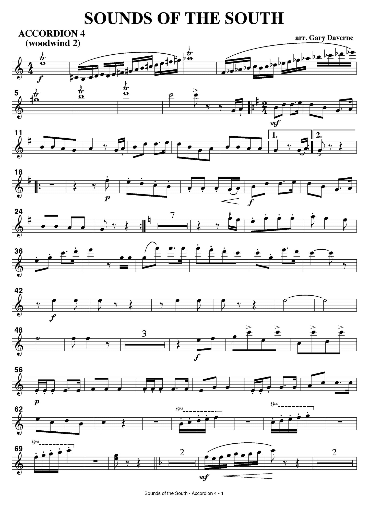 Sounds of the South arranged for Orchestral Instruments by Gary Daverne