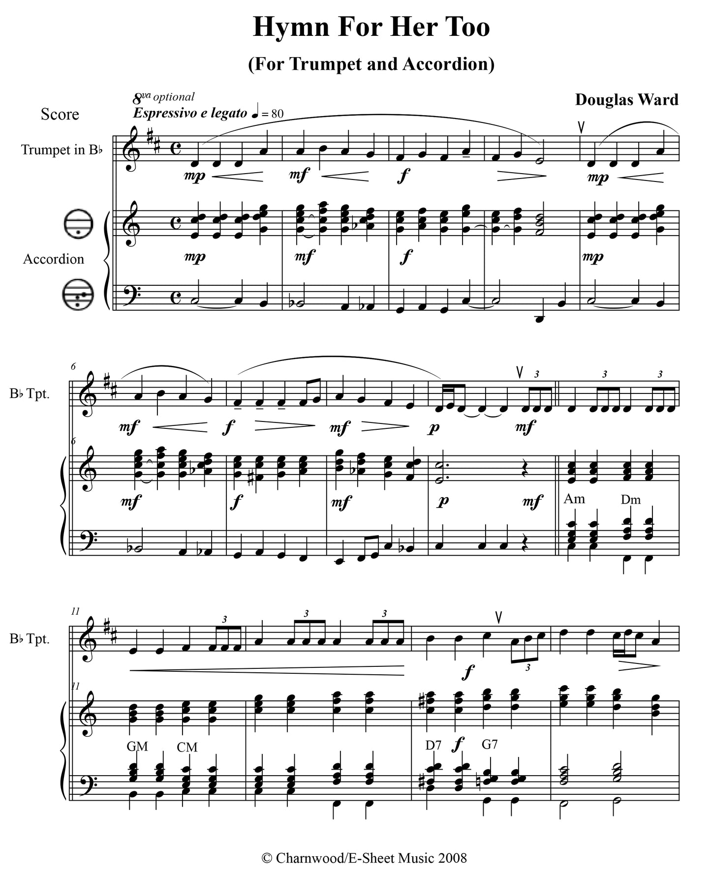 Hymn for Her Too (Duet - Trumpet & Accordion)