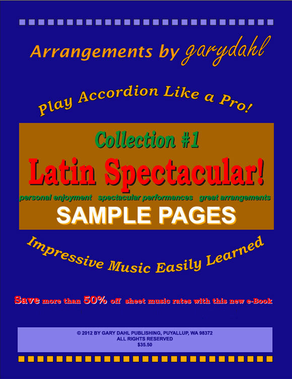 Latin Spectacular eBook accordion download arrangements by Gary Dahl