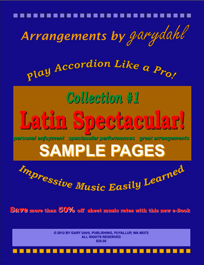 Latin Spectacular eBook accordion download arrangements by Gary Dahl