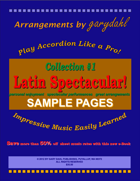 Latin Spectacular eBook accordion download arrangements by Gary Dahl