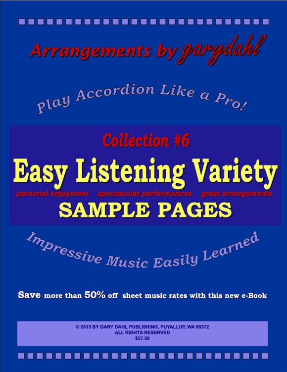 Easy Listening Variety eBook accordion arrangements by Gary Dahl