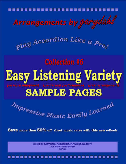 Easy Listening Variety eBook accordion arrangements by Gary Dahl