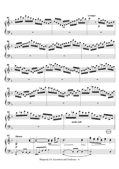 Rhapsody for Solo Accordion and Orchestra (Small orchestra arrangement)
