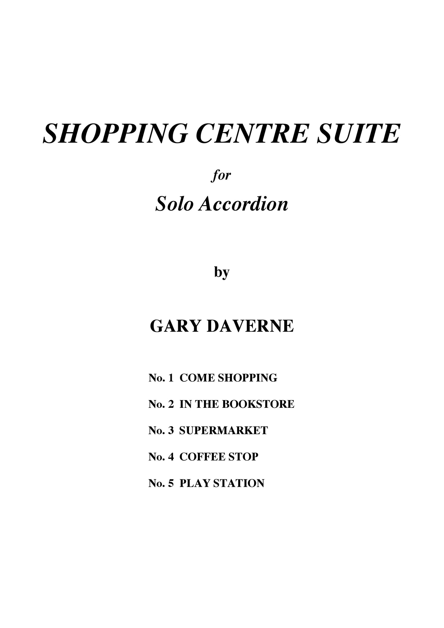 In the Book Store (solo accordion) from Shopping Center Suite